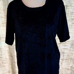 Black Velvet Short-Sleeve Women's Top